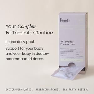 Perelel 1st Trimester Prenatal Pack on a beige background