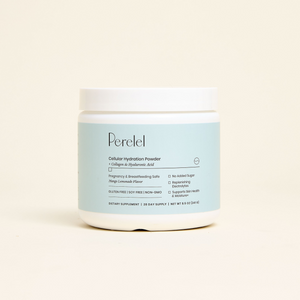 Perelel Cellular Hydration Powder container on a light beige background