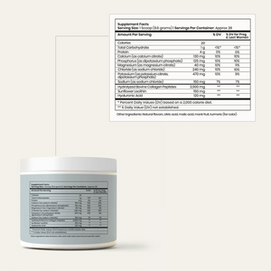 Cellular Hydration Powder tub Supplemental Facts