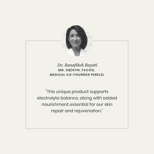 Medical professional quote about product benefits on a light gray background