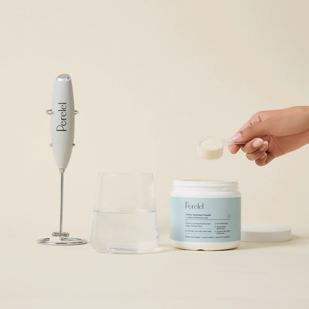 Visual of how to mix Perelel Cellular Hydration Powder