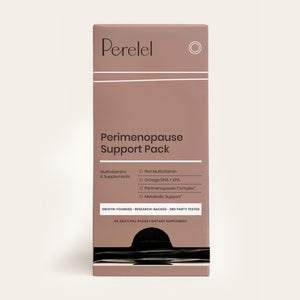 Perelel Perimenopause Support Pack box on a beige background