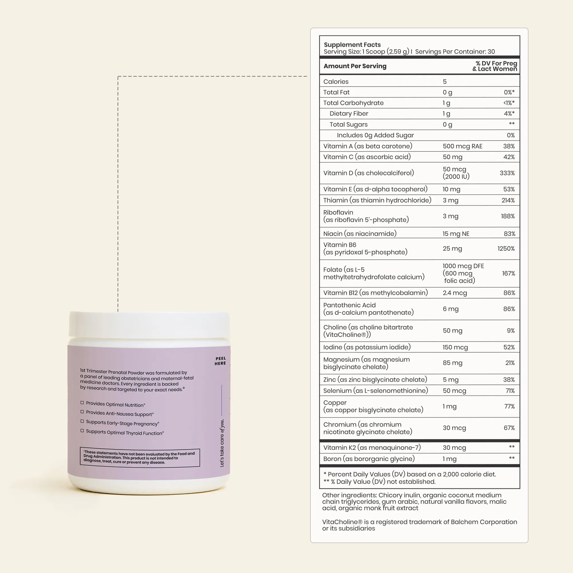 1triPowder back of tub and Supplemental Facts