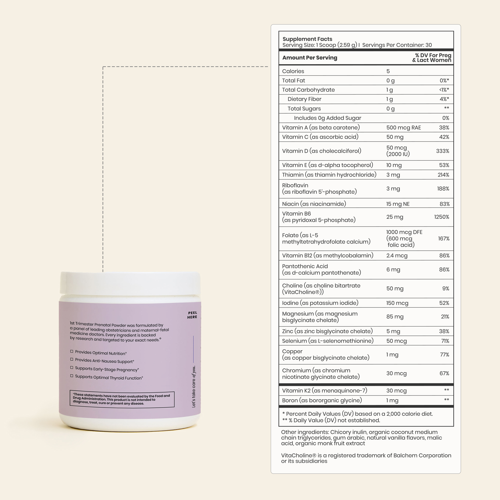 1triPowder back of tub and Supplemental Facts