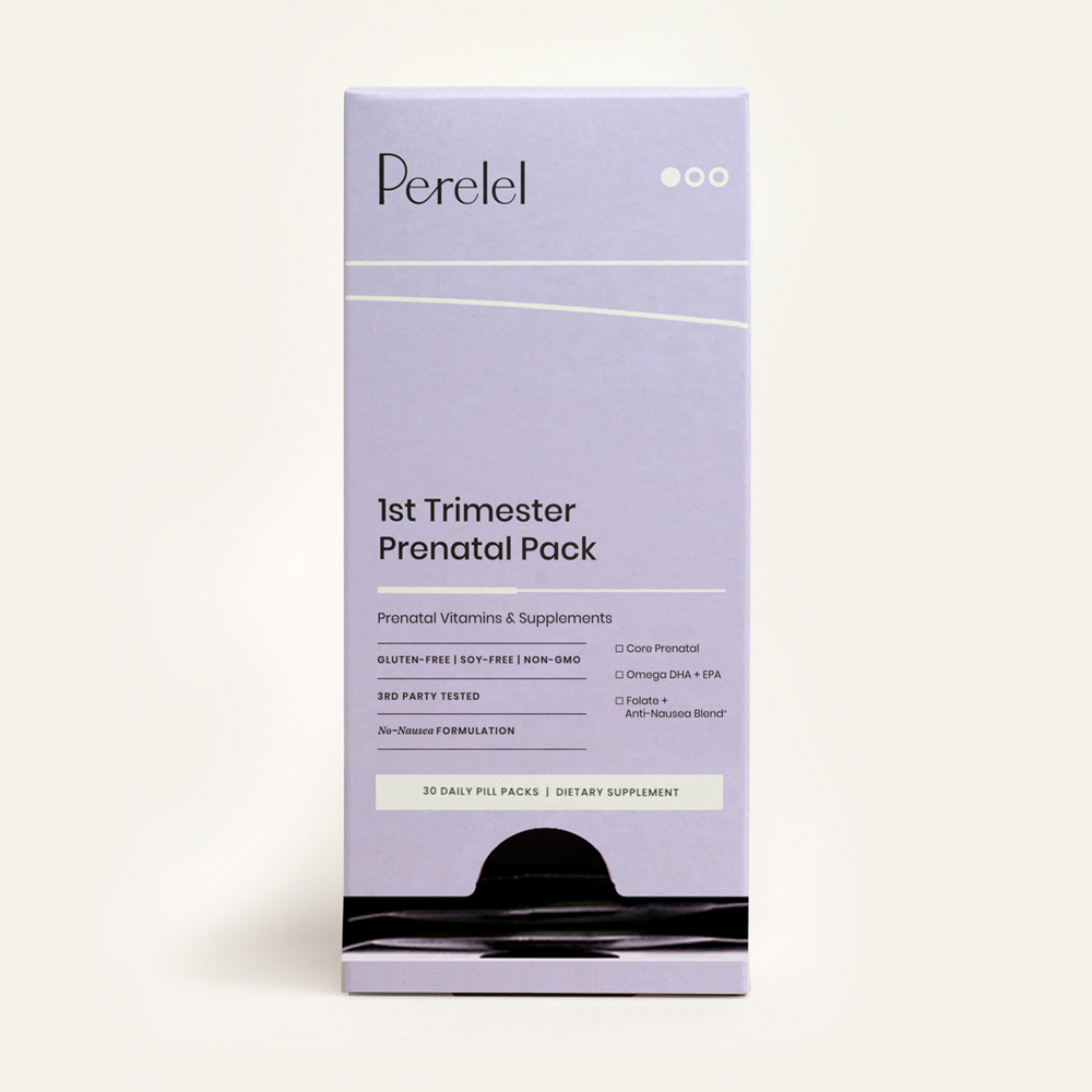 Perelel 1st Trimester Prenatal Pack box on a white background