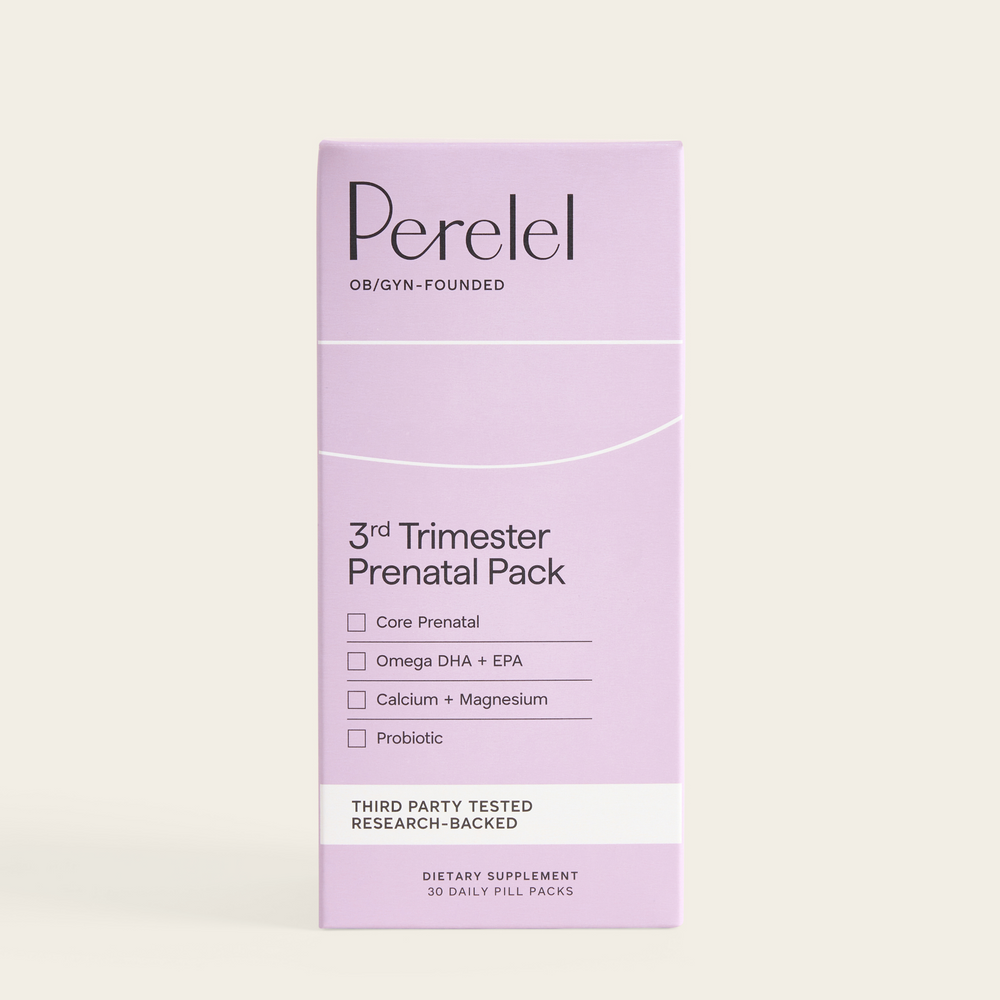 Perelel 3rd Trimester Prenatal Pack box on a light beige background