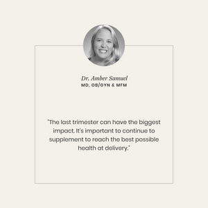 Quote from Dr. Amber Samuel with a portrait on a light gray background
