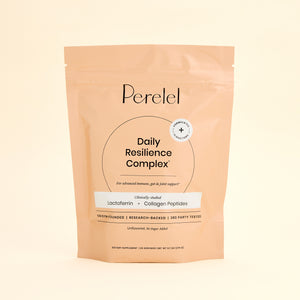 Perelel Daily Resilience Complex supplement package on a beige background