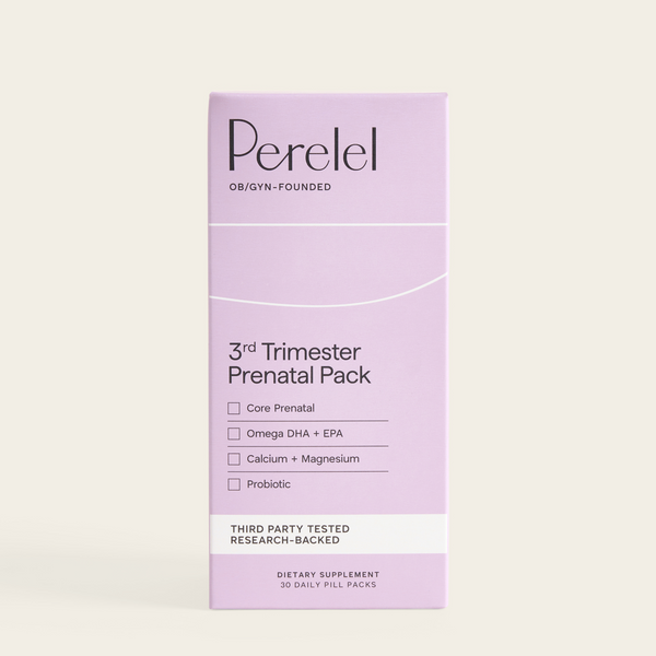 Perelel 3rd Trimester Prenatal Pack box on a light beige background