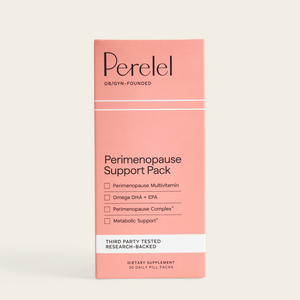 Perelel Perimenopause Support Pack box on a light beige background