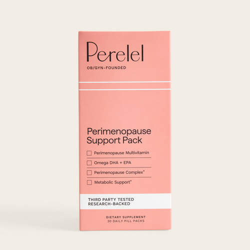 Perelel Perimenopause Support Pack box on a light beige background