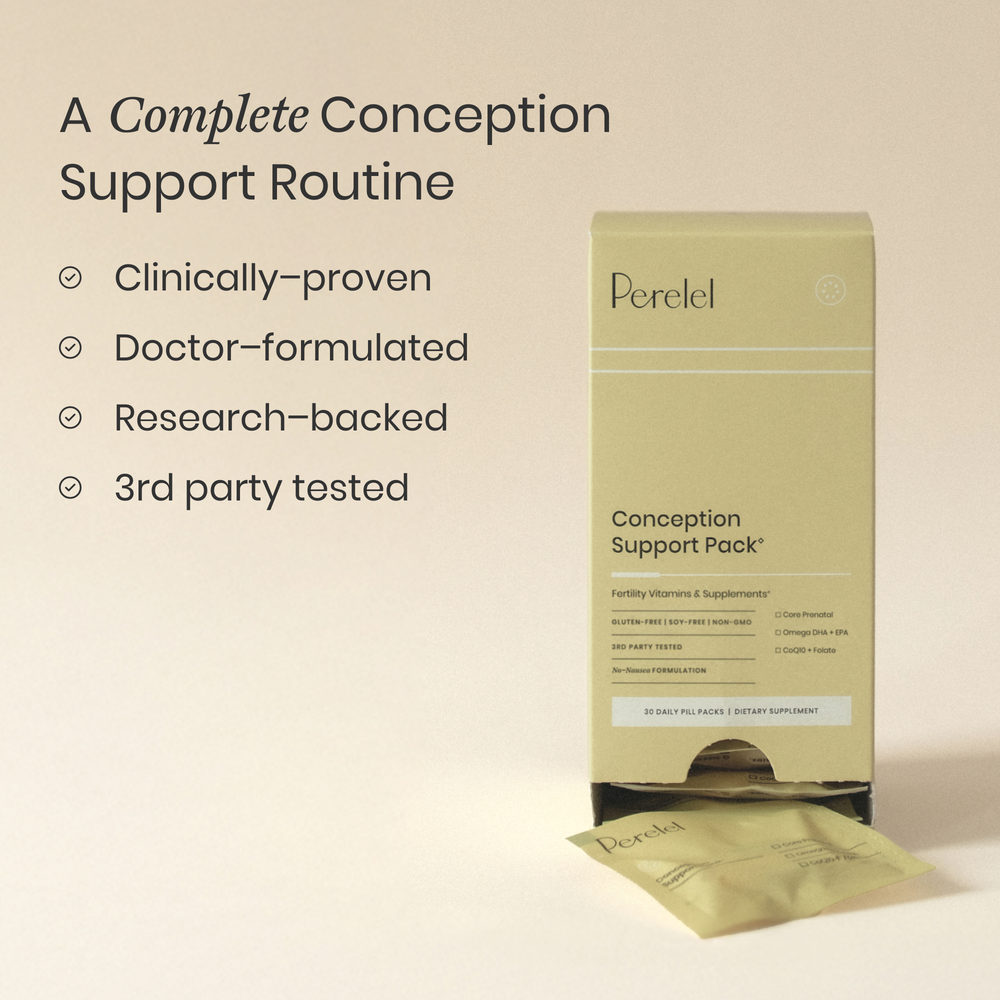 Perelel conception support pack with text highlighting features on a beige background