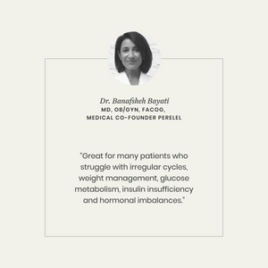 Black and white image of a woman with text about medical expertise and patient struggles.