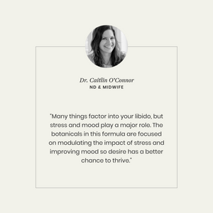 Quote from Dr. Caitlin O'Connor ND & Midwife on a light gray background