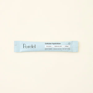 Peretel cellular hydration product packaging on a light beige background