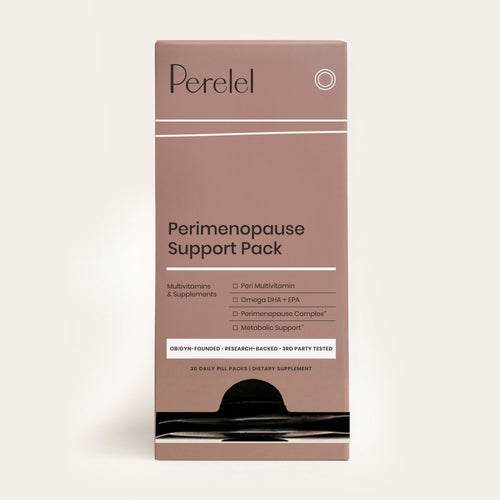 Perelel Perimenopause Support Pack box on a beige background