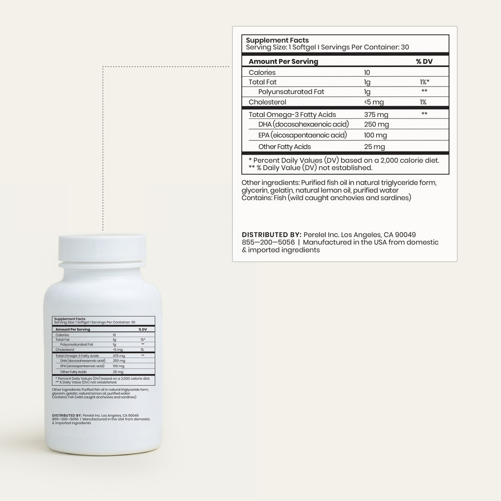 Omega DHA + EPA Fish Oil Supplemental Facts