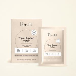 Perelel Triple-Support Protein on a light beige background