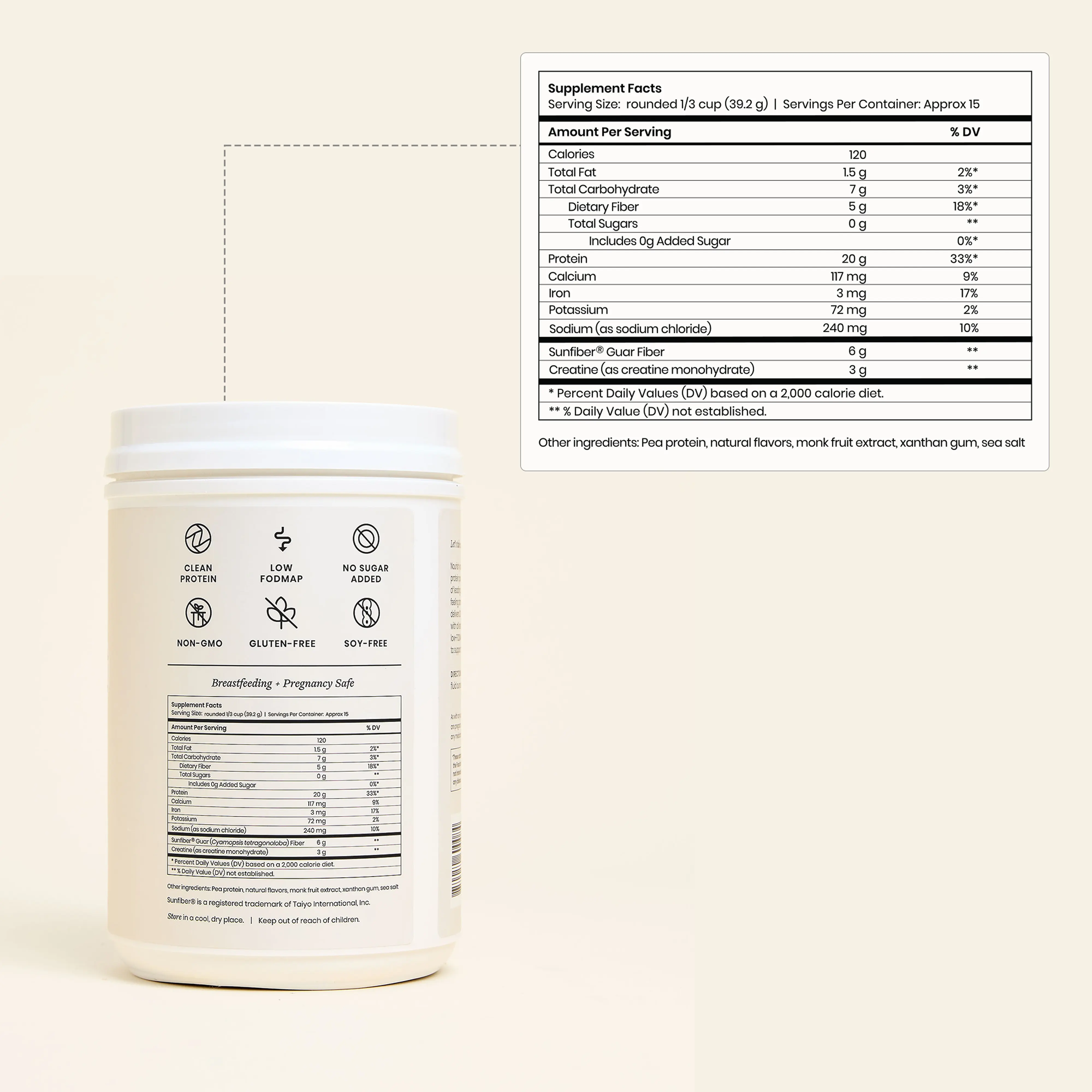 Triple Support Protein Supplemental Fact Panel